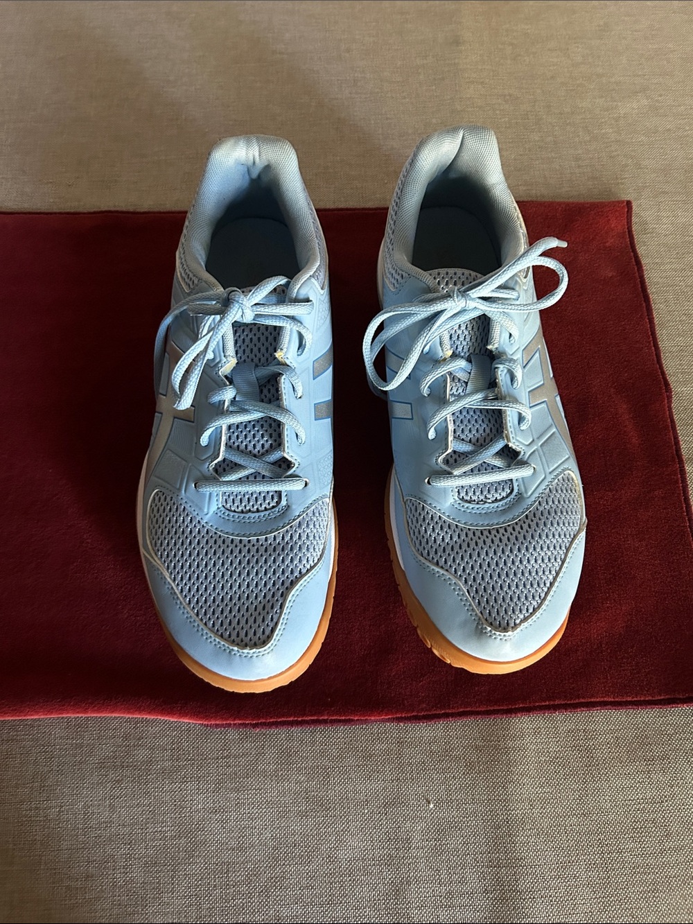 Asics Light Blue Athletic Sneakers with Gum Sole